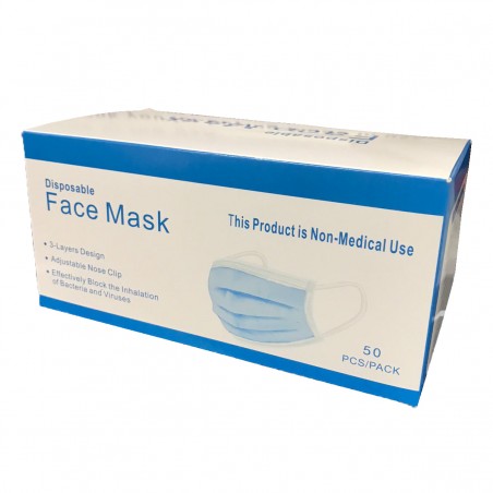 Tapabocas 3 Pliegues Azul X 50 Und Tapabocas Quirurgico Face Mask