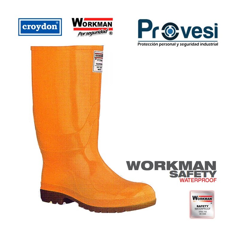 Bota Workman Safery Waterproof Amarilla C/P Tallas 35-46 Ref 2440026