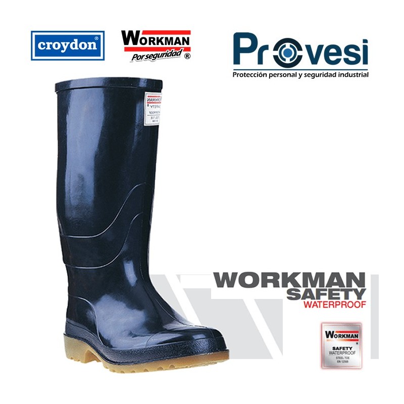 Bota Pvc Croydon Workman Safety Waterproof Ad Negra C/P