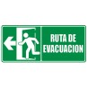 Señal Ruta Evacuacion Puerta Izquierda 30x15