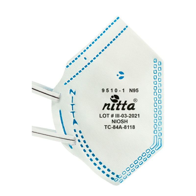 Respirador Nitta 9510 N95 Plegable Blanco Material Particulado