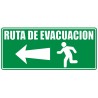 Señal Ruta De Evacuacion Flecha Izquierda 30X15
