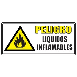 Señal Peligro Liquidos Inflamables 30x15