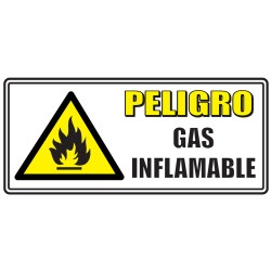 Señal Peligro Gas Inflamable 30x15