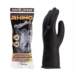 Guante Plastico Calibre 50 Negro Protexion Industrial Rhino