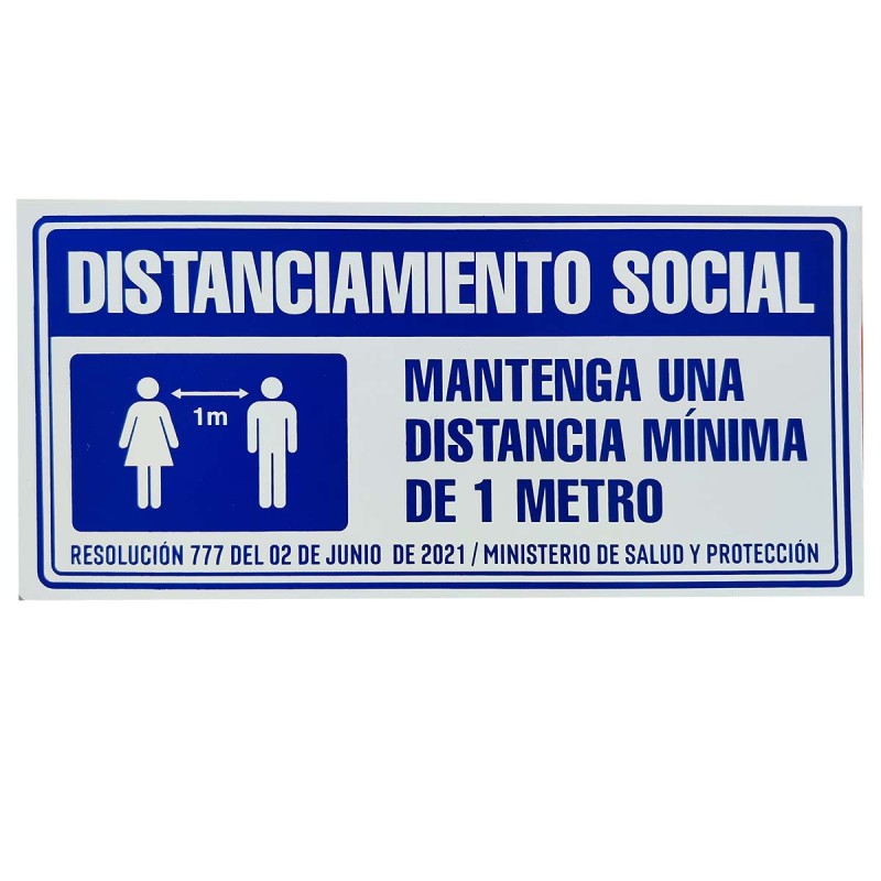 Señal Distanciamiento Social 1 Metro 30X15