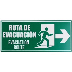 Señal Ruta Evacuacion Puerta Derecha 30x15