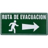 Señal Ruta De Evacuacion Flecha Derecha 30X15