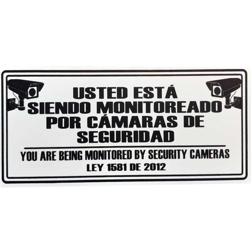 Señal Monitoreado por Camaras de Seguridad 30x15