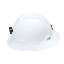 Casco MSA V-GARD Tipo Sombrero Blanco Con Porta Lampara (MInero) Suspension Fastrac Rachet