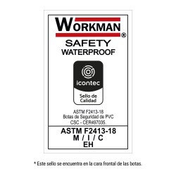 Bota Pvc Waterproof Croydon Workman Safety Amarilla con Puntera