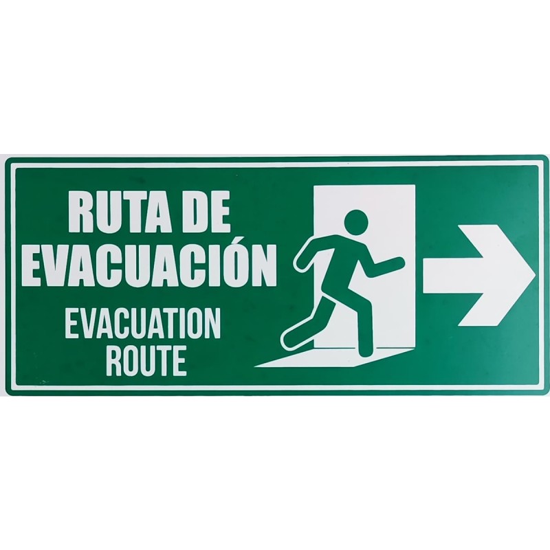 Señal Fotoluminiscente Ruta de Evacuacion Puerta Derecha 30x15