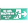 Señal Fotoluminiscente Ruta de Evacuacion Puerta Derecha 30x15