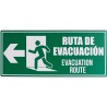 Señal Fotoluminiscente Ruta de Evacuacion Puerta Izquierda 30x15