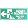 Señal Fotoluminiscente Ruta de Evacuacion Puerta Izquierda 30x15