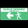 Señal Fotoluminiscente Salida Emergencia Flecha Izquierda 30x15