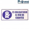 Señal Uso Obligatorio De Guantes 30X15
