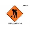 07070275 - Señal Trabajos En La Via Spo-01 (Señal Metalica Movil Temporal) 