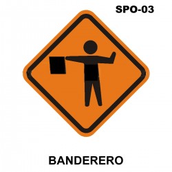 07070277 - Senal Banderero Spo-03 (Señal Metalica Movil Temporal) 